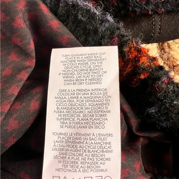 CAbi Checkmate Plaid Double Breasted Peacoat Blue/Orange Coat Women’s - Picture 8 of 9